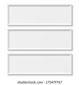 White picture frames isolated on white background. Vector illustration