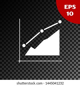 White Pie chart infographic icon isolated on transparent dark background. Diagram chart sign.  Vector Illustration