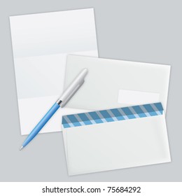 white piece of paper and two envelope vector eps 10