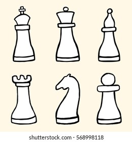 Two pawns are chess pieces sketch. Lies and stands. Vector hand-drawn  illustration. 25741990 Vector Art at Vecteezy