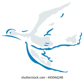 White Pigeon Flying Vector Image Stock Vector (Royalty Free) 445046248 ...