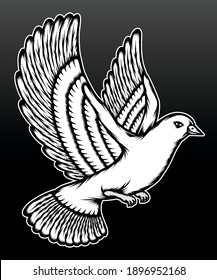 White pigeon illustration. Premium vector