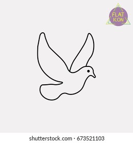 white pigeon line icon