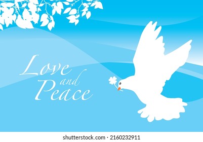 White pigeon. Love and peace. Image illustration of peace.