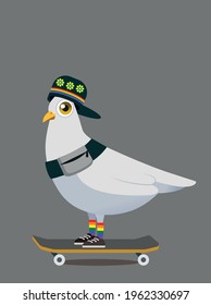 White pigeon mascot concept design for LGBT active life. 