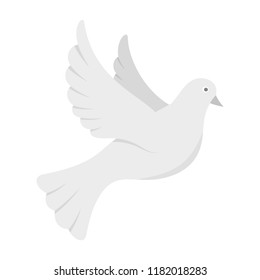 White pigeon of peace icon. Flat illustration of white pigeon of peace vector icon for web design
