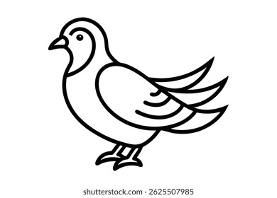 pigeons brancos linha arte no branco