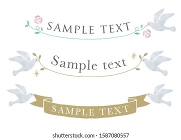 White pigeons and ribbon frame