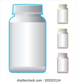 White Pill Blank Bottle Vector. svg
