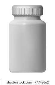 White Pill Blank Bottle Vector Illustration svg