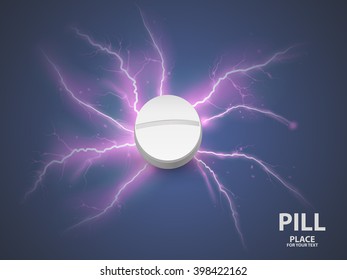 white pill. concept of a vaccine . vector illustration