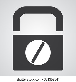 White Pill icon on black pad lock