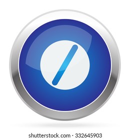 White Pill icon on blue web app button