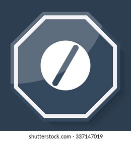 White Pill icon on plum blue web app button