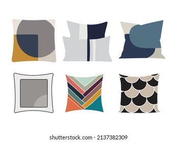 White pillow, cushion vector illustration on a blue background. Pillows Vector. Pillow vector illustration flat design. creative design. professional set  symbol. sofa Pillow VECTOR