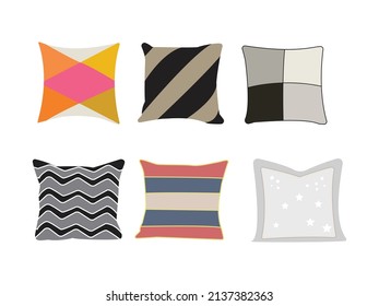 almohada blanca, ilustración vectorial de cojín sobre un fondo azul. Vector de almohadas. Diseño plano de ilustración vectorial de almohada. diseño creativo. símbolo de conjunto profesional. VECTOR DE almohadilla del sofá