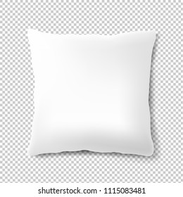 White Pillow Isolated Transparent Background With Gradient Mesh, Vector Illustration