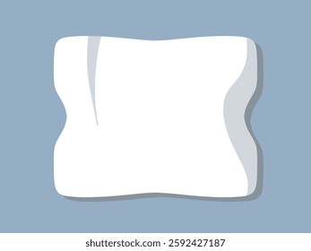 White pillow on blue background. Bed, healthy sleep. Vector illustration