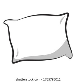 White Pillow Outline Illustrated Vector on White Background