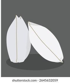 White pillow,. white rectangle pillows side. 