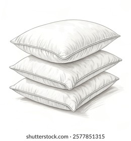 White pillows  isolated on a  white background. Vector illustration.