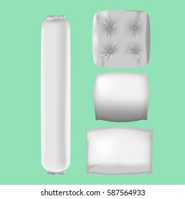 White Pillows Mock up Collection Set Vector