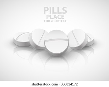 white pills.vector illustration