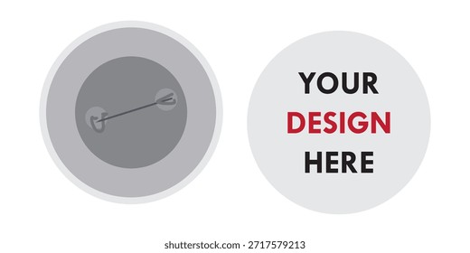 Montagem de crachá de botão de pino branco. Modelo de design em branco para produto, mercadoria e publicidade. Compre e venda. Ilustração vetorial isolada sobre fundo branco. Pronto e simples de usar para seu design. Desenho animado cor plana simples pino de roupas minimalistas. Rodada 2d metal círculo promocional broche mock up design. Limpar marca superior e inferior para anúncio de campanha. Quadro de espaço do rótulo de nome do membro para funcionários e trabalhadores.

Essa maquete fará com que a apresentação pareça profissional. EPS10