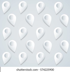 white pin location icon background