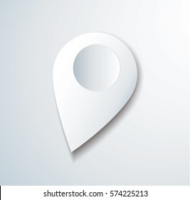 white pin location icon vector