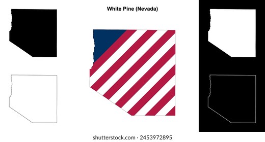 White Pine County (Nevada) Outline-Kartenset