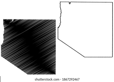 White Pine County, Nevada (U.S. county, United States of America, USA, U.S., US) map vector illustration, scribble sketch White Pine map
