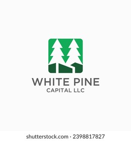 diseño del logotipo de la naturaleza del pino blanco	