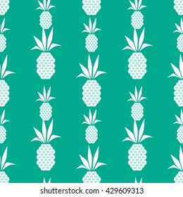 White pineapples, Seamless vector illustration with abstract pineapples