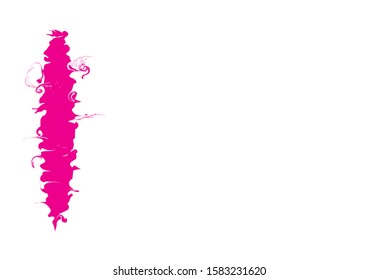White and pink background Pink column Card with white background and a pink column with spiral edges