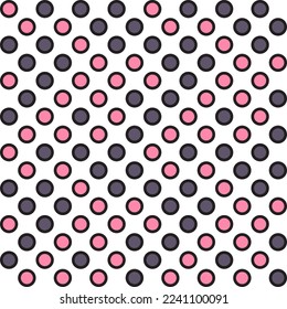 White, pink, and black pastel polka Dot pattern background. Vector illustration.