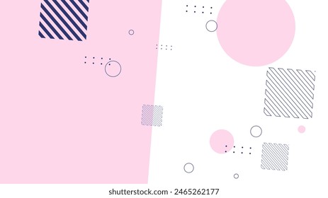 White pink and blue modern abstract background with geometric shapes and lines. Minimalist cover template design