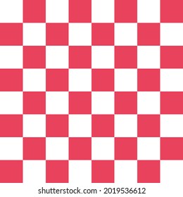 White and pink checkerboard pattern background. Vector background.