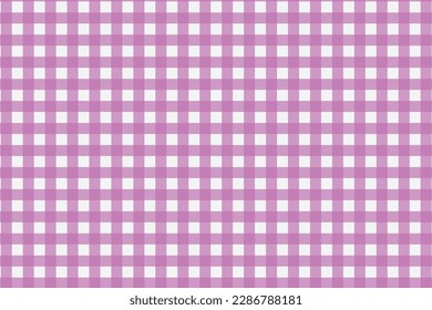 Weiße und rosafarbene Gingham-Stoffe mit weißem quadratischem Muster.