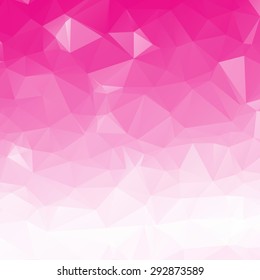 White Pink gradient abstract geometric rumpled triangular low poly style for background