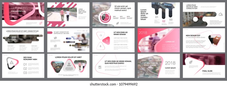 White, pink and grey infographic elements for presentation slide templates. Business and marketing concept can be used for annual report, advertising, workflow layout and brochure design