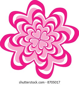 White and pink hearts in a flower