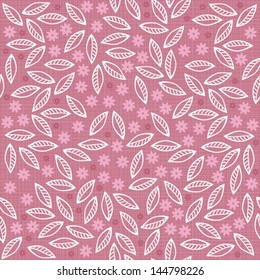 white and pink little flowers and leaves on pink background romantic floral seamless pattern