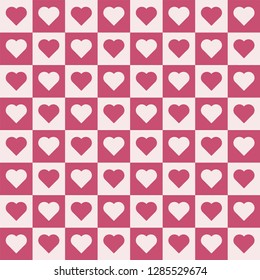 White Pink Love/Heart Pattern Seamless