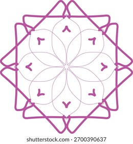 Diseño de mandala blanco y rosa