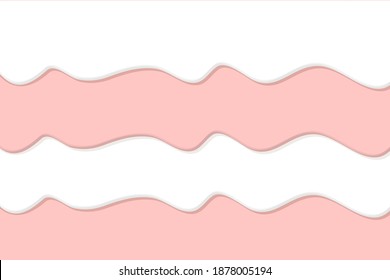 white and pink melted ice cream, chocolate or yogurt flowing down layered. Dripping cream or milk horizontal banner. liquid sweet caramel or glaze vector background. cute pastel colors. Flowing paint.