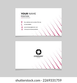 White and pink modern business card