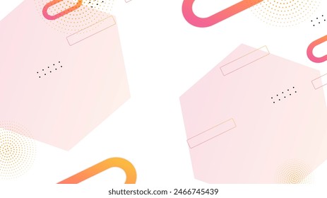 White pink and orange vector creative geometric design for abstract background with shapes and memphis style