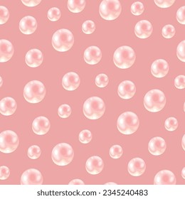 Vector de perlas blancas y rosas sin soldadura