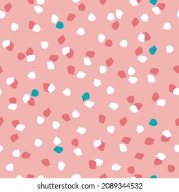White Pink Petrol and Flower Petal Polka Dots